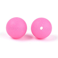 シリコーン焦点ビーズ  ラウンド  ショッキングピンク  15mm  穴：2mm&nbsp;SIL-CJC0015-06C