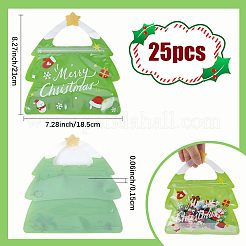 クリスマスツリーとペットのクッキー収納用再封可能袋 25個  チョコレート用  キャンディ  クッキー  ライムグリーン  21x18.5x0.15cm&nbsp;ABAG-SP0001-52