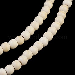 合成ターコイズビーズ連売り  染め  ラウンド  ホワイト  4mm  穴：1mm  約110個/連  15.6インチ&nbsp;X-TURQ-G106-4mm-02Q
