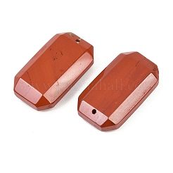 天然石レッドジャスパーペンダント  ファセット長方形チャーム  34~35.5x19~20.5x7~8mm  穴：1.6mm&nbsp;G-H325-03K