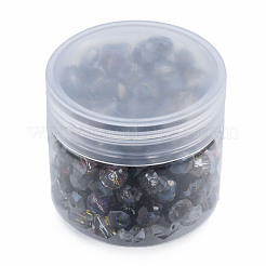 透明ガラスビーズ  ABカラー  多面カット  混合図形  ブラック  7~10x7~10x5~9.5mm  穴：1~1.5mm&nbsp;EGLA-N002-49-B03