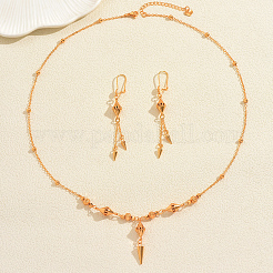 Brass Cone Tassel Necklace & Earrings Sets for Women&nbsp;EF7000