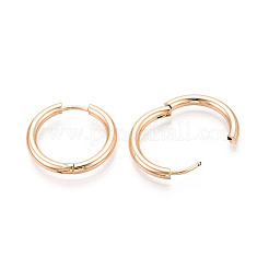 304ステンレススチールフープピアス  イオンプレーティング（ip）  18KGP本金メッキ  20x21x2.5mm&nbsp;X-EJEW-T048-24C-G