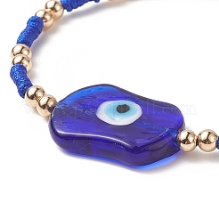 3Pcs 3 Color Evil Eye Lampwork & Glass Seed Braided Bead Bracelets Set for Women&nbsp;BJEW-JB09250