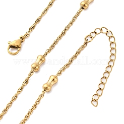 304 Stainless Steel Bone Rope Chain Necklaces&nbsp;NJEW-C073-02G