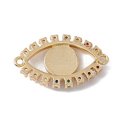 Rack Plating Brass Micro Pave Colorful Cubic Zirconia Connector Charms&nbsp;KK-G439-65G
