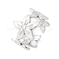 304ステンレススチールカフリング  ステンレス鋼色  花  15mm  内径：18mm&nbsp;RJEW-D306-27P-06