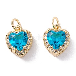 Brass Micro Pave Cubic Zirconia Charms&nbsp;ZIRC-A019-14G
