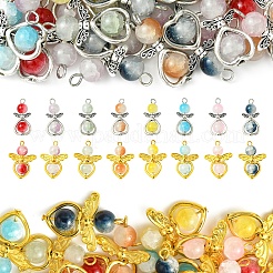 40Pcs 8 Colors Angel Glass Pendants. with Alloy Findings&nbsp;PALLOY-FS00027