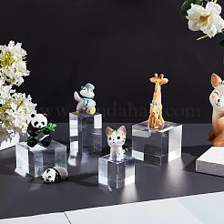 4種類のスタイルのアクリル製ジュエリーディスプレイベース4個  立方体と直方体  透明  3~4.5x3~4.5x3~5cm  1個/スタイル&nbsp;ODIS-OC0001-38