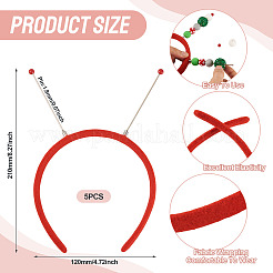 布製とプラスチック製のヘアバンド  女性の女の子のためのヘアアクセサリー  クリムゾン  210x120x14mm  内径：105mm&nbsp;OHAR-TAC0020-01E