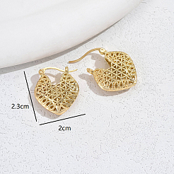 女性用真鍮中空フープピアス  18KGP本金メッキ  23x20mm&nbsp;SE4999-3