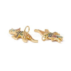 Rack Plating Brass Micro Pave Colorful Cubic Zirconia Pendants&nbsp;ZIRC-C040-48C-G