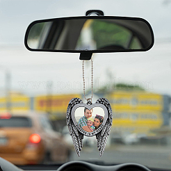 4 Sets 2 Style Zinc Alloy Heat Transfer Sublimation Blank Pendant Decorations&nbsp;AJEW-FH0003-32