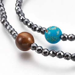 Electroplate Synthetic Hematite Beaded Necklaces&nbsp;NJEW-E127-01B