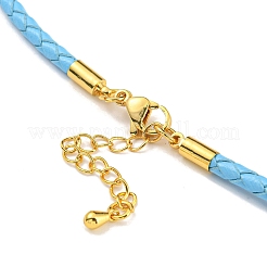 Leather Braided Cord Link Bracelets&nbsp;MAK-K022-01G