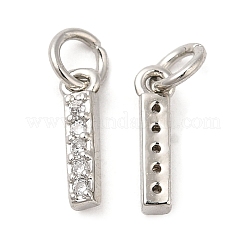 Brass Micro Pave Grade AAA Cubic Zirconia Charms&nbsp;ZIRC-P067-11P-I-NR