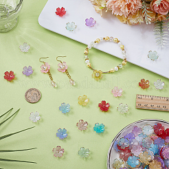 アクリルビーズキャップ200個  5  - 花びらの花  ミックスカラー  17.5x18x5mm  穴：1.2mm&nbsp;OACR-FG0001-31A