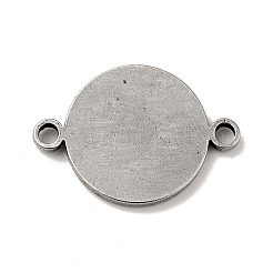 チベットスタイルの304ステンレススチールコネクタチャーム  フラットラウンド  アンティークシルバー  21x15x2mm  穴：1.8mm&nbsp;STAS-G278-15AS