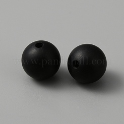 ラウンド食品グレードの環境に優しいシリコーン ビーズ  ブラック  11.5mm  穴：2.5mm&nbsp;SIL-WH0012-037A