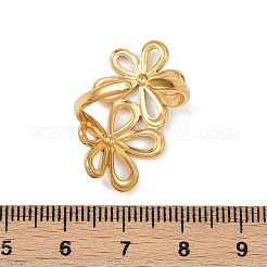 304 Stainless Steel Open Cuff Rings for Women&nbsp;RJEW-K296-02G