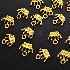 亜鉛合金のチャーム  鉛フリー＆カドミウムフリー  クラウン形状  ゴールドカラー  13x14x3mm  穴：2mm&nbsp;PALLOY-YW0001-13G-RS