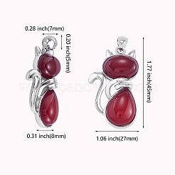 12Pcs 12 Style Natural & Synthetic Gemstone Kitten Pendants&nbsp;G-SZ0002-17
