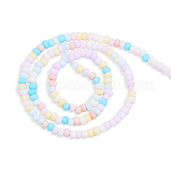 Opaque Spray Painted Glass Bead Strands&nbsp;GLAA-N047-07-08