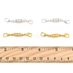 真鍮製マグネット留め具コンバーター 8 セット  カニカン付き  コラム  ゴールデン＆シルバー  45x5.5mm&nbsp;KK-FS0001-54