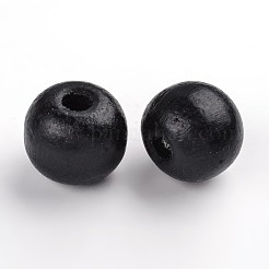 天然メープルウッドビーズ  染め  ラウンド  ブラック  19~20x17.5~18mm  穴：4.5mm  約400個/1000g&nbsp;TB20mmY-12