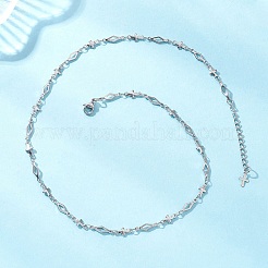 304 Stainless Steel Cross Rhombus Link Chain Necklaces&nbsp;NJEW-JN05651