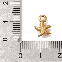 イオンプレーティング（IP）304ステンレススチールチャーム  ヒトデチャーム  ゴールドカラー  11.5x8.5x3mm  穴：2mm&nbsp;STAS-M075-18G