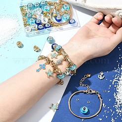 DIY Marine Theme Resin & Alloy Enamel Bead European Bracelet Making Kits&nbsp;DIY-FS0006-87