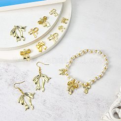 60 個 9 スタイルラックメッキ合金ペンダント  ちょう結びのチャーム  ゴールドカラー  11~31.5x9.5~30.5x1~4.5mm  穴：1.5~2.5mm  6~12個/スタイル&nbsp;FIND-SZ0003-93