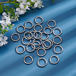 ステンレススチール製リンキングリング25個  丸いリング  変色しない  ステンレス鋼色  21x3mm  内径：15mm&nbsp;FIND-ME0002-64