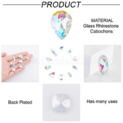 Pointed Back Glass Rhinestone Cabochons&nbsp;RGLA-GF0001-07C