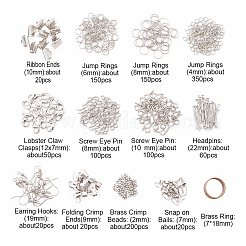 DIYジュエリー作成キット  金属のアクセサリーのパーツとツールセット  銀&nbsp;DIY-PH0016-01S