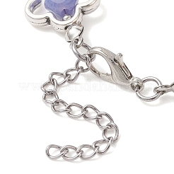 Flower Tibetan Style Alloy & Natural Tourmaline Beads Link Chain Bracelets for Women&nbsp;BJEW-JB12724