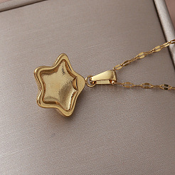 Vintage 304 Stainless Steel Ocean Starfish Pendant Necklaces with Imitation Pearl for Women&nbsp;EC5636