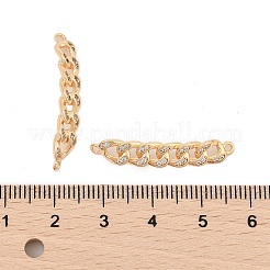 Brass Micro Pave Clear Cubic Zirconia Connector Charms&nbsp;KK-L223-016G