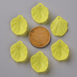 透明つや消しアクリルパーツ  花弁  きいろ  19.5x16.5x4mm  穴：1.5mm&nbsp;MACR-S371-01A-717