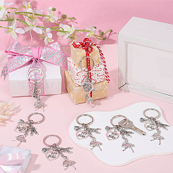 20Pcs Alloy Ballet Shoes & Dancing Girl & Heart Keychains&nbsp;KEYC-SC00043