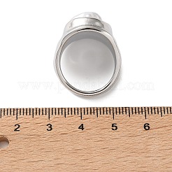 304ステンレススチール指輪  模造パールと  クロスとオーバル  ステンレス鋼色  24.5mm  usサイズ7 1/4(17.5mm)&nbsp;SA-CBAD22F-02P