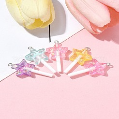 5Pcs 5 Colors Imitation Lollipop Resin Pendants&nbsp;FIND-FS0002-94