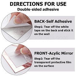 3Pcs Leaf Acrylic Mirror-Like Wall Stickers&nbsp;DIY-WH0304-722A