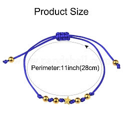 ナイロン糸ブレスレット5個  合金ビーズで  ミックスカラー  周囲：11インチ（28cm）&nbsp;BJEW-FS00020