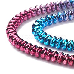Rainbow Color Electroplate Non-magnetic Synthetic Hematite Beads Strands&nbsp;G-L489-F01