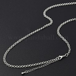 Brass Double Link Chains Necklaces for Women&nbsp;NJEW-D302-37P