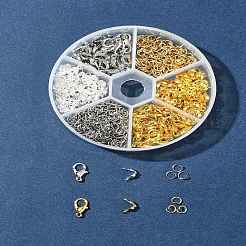 DIY Zinc Alloy Lobster Claw Clasps & 304 Stainless Steel Open Jump Rings & Brass Bead Tips Making Findings Kits&nbsp;DIY-FS0006-92