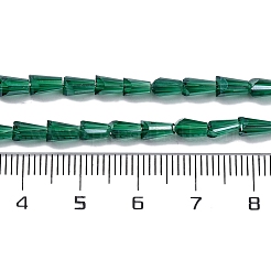 透明電気メッキガラスビーズ連売り  コーンビーズ連売り  多面カット  シーグリーン  6x4x3.5mm  穴：0.7mm  約99個/連  21.34''（54.2センチメートル）&nbsp;EGLA-H107-02A-PL03